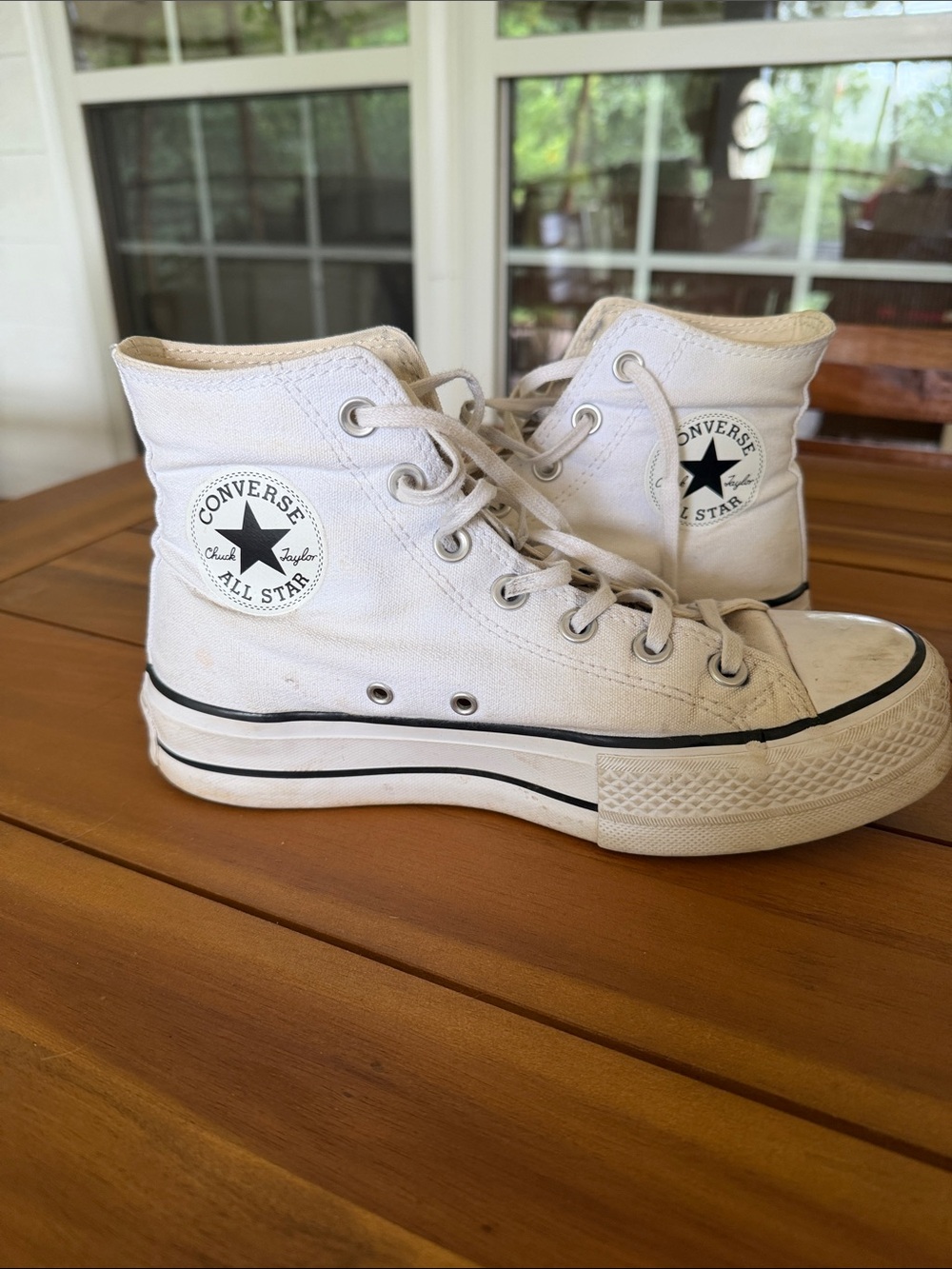 White Platform Hightop Converse 7